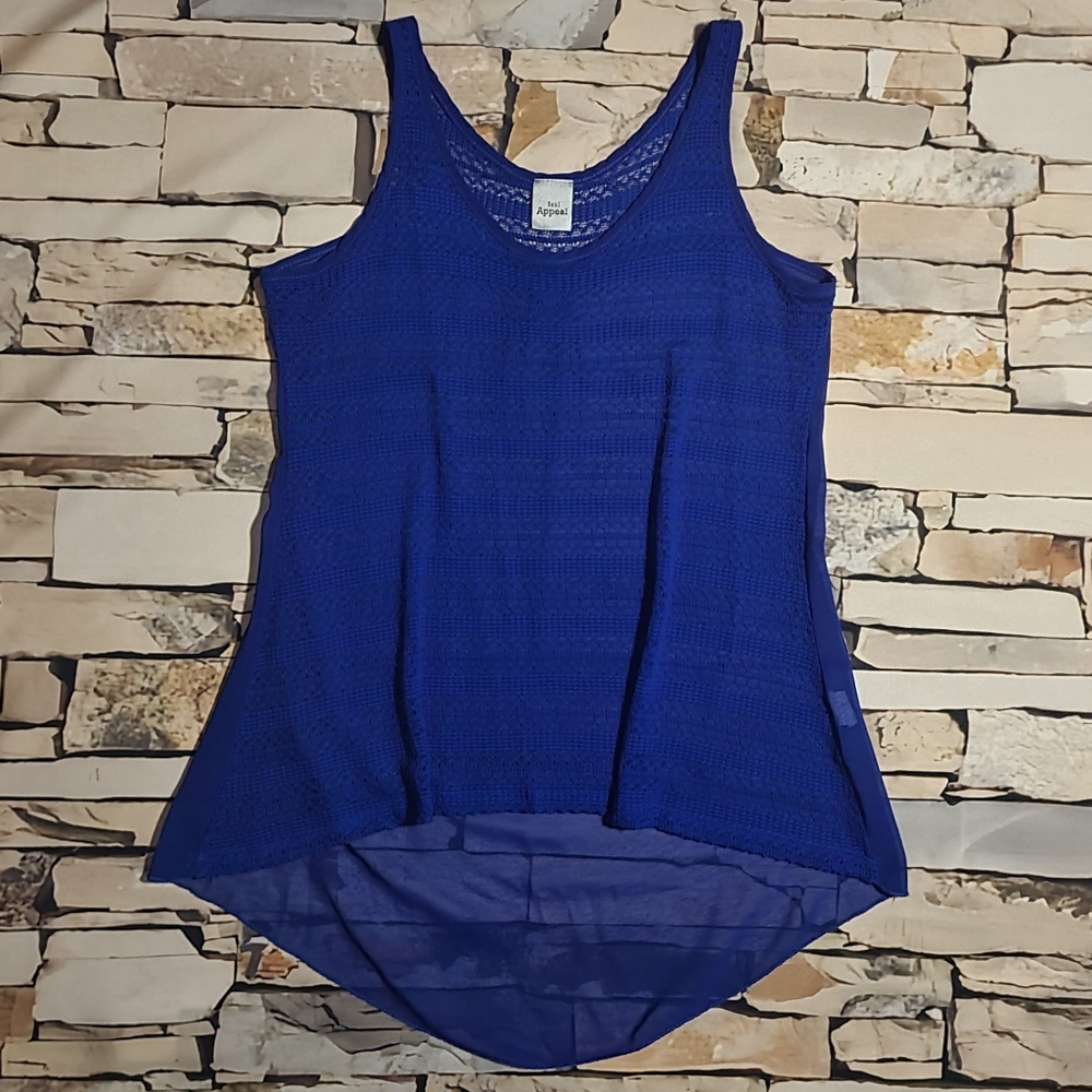 M | Lace-Knit Sheer-Back Tank Top